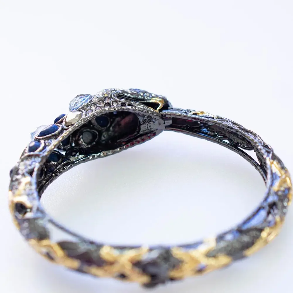 Alexis Bittar Jardin De Papillon Ruthenium Gold Snake Hinge Bracelet